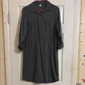 Casual Gray Shirt Dress